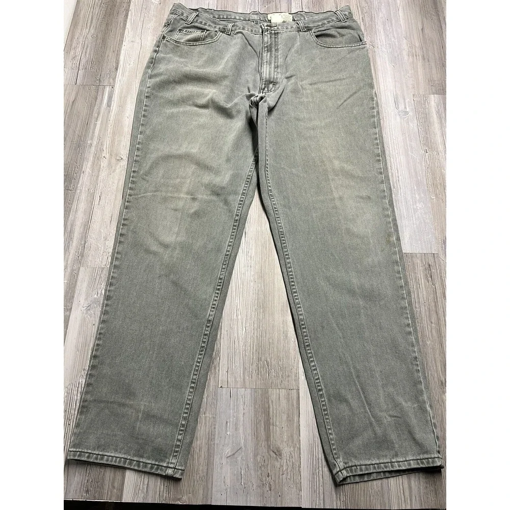 VINTAGE EDDIE‎ BAUER JEANS Mens 42x34 Relaxed Outdoor Gray Denim Workwear USA